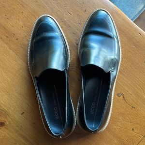 Ecco black leather loafers